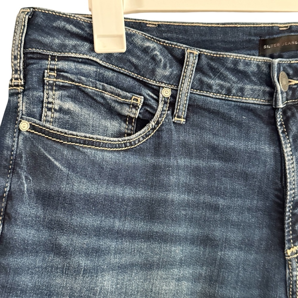 Silver Jeans Dark Blue Suki Capri  Denim Jeans size 18 - Picture 5 of 8